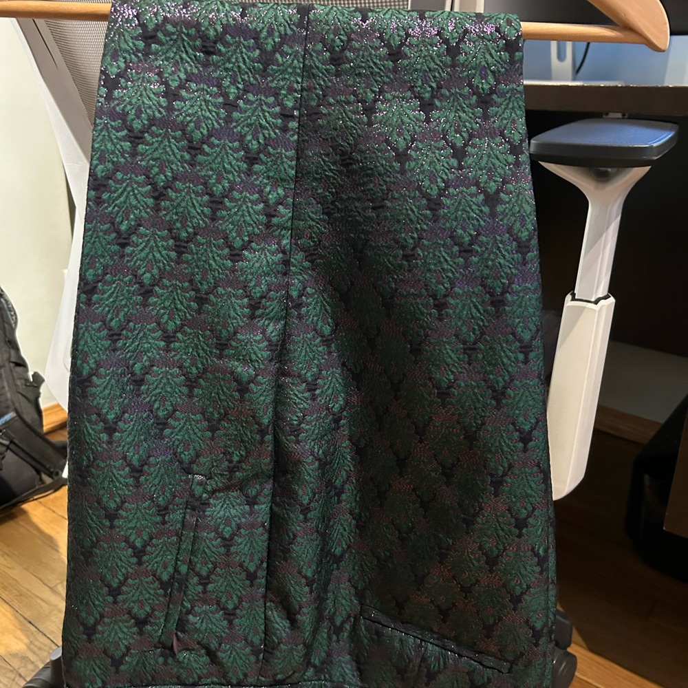J. Crew collection pants gorgeous- black and green- mint condition